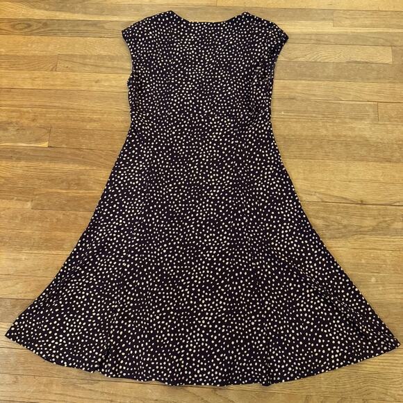 Chaps dark plum tan sleeveless a-line midi dress size medium M
 b34 - Picture 3 of 3